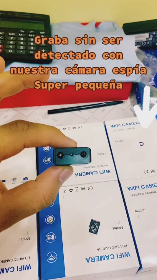Mini Cámara WiFi Inteligente 1080P con Visión Nocturna y Memoria 64GB